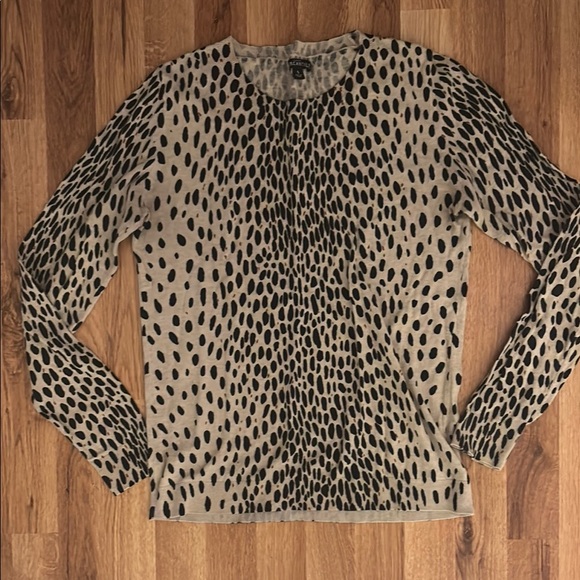J. Crew Tops - J. Crew Leopard Print Long Sleeve Top - Black and Tan
